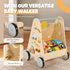 Pithfor Wooden Baby Push Walker, Baby Walker with Activity Center for Girls Boys, Montessori Sensory Push Toys