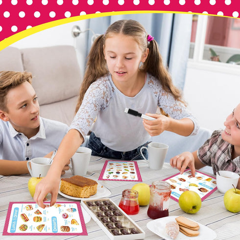 6 Set Yinkin Pcs Pretend Restaurant Menu for Kids Restaurant Order Pads Erasable Pen Food Diner Play for Kids Toddler