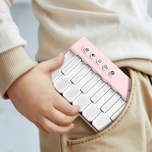 1-3, 2 4 5 6 iPlay, iLearn Kids Mini Piano Toy W/Rainbow Lights, Toddler Pocket Travel Piano Keyboard for Portable