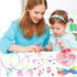 FLYINGSEEDS Unicorn Jewelry Making Kit with 5 Rubber Necklaces, 100 Big Holes Beads Toy Set