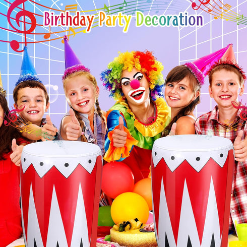 6 Pack Inflatable Instrument Toys - Drum Music Instruments Party Props Decorations for 80s 90s Rock and Roll Parties