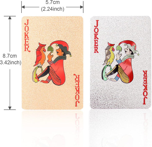 2 Packs Standard Playing Card Decks - Waterproof Plastic Poker Cards for Texas Hold'em, Blackjack, and More