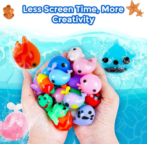 20 3+ Teexpert Magic Water Elf Toy Kit - Aqua Fairy DIY Squishy Maker Craft Kit for Kids, Boys and Girls, Magic Colors