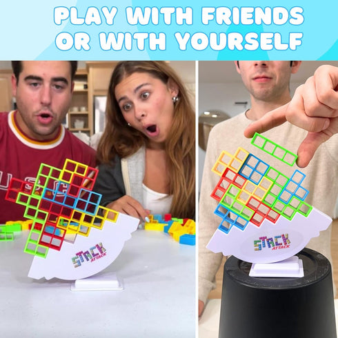Stack Attack Block Balancing Game - Family Game Night Favorite for Kids & Adults, Ages 3+