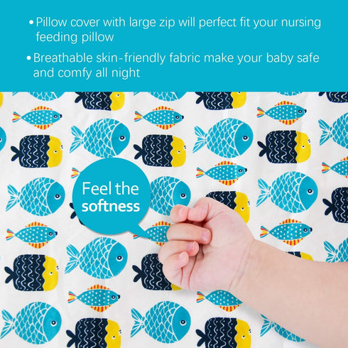 2 Pack Cozy Biloban Nursing Pillow Cover for Breastfeeding Pillow, Ultra Soft and Nursing Slipcovers, Snug Fits Boppy
