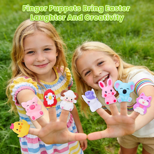 12 Pack Prefilled Easter Eggs With Toys, Mini Animal Finger Puppets Easter Egg Fillers, Easter Basket Stuffers for Kids