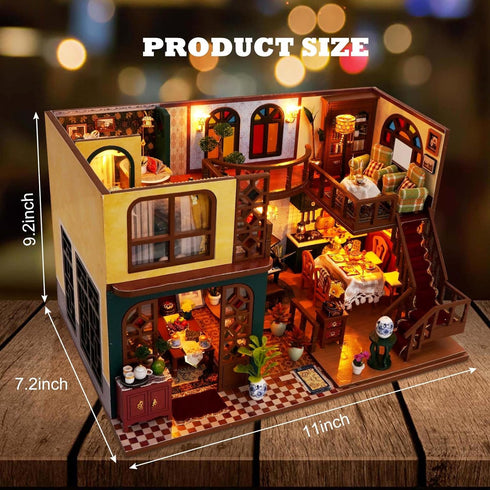 DIY Miniature House Kits - Tiny House Kit, Doll House Kits for Adults, Unique Gift for Birthday Christmas Day