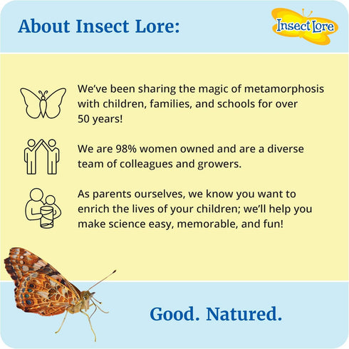 Insect Lore Butterfly Garden, Butterfly Kit with Live Caterpillars, 5 Caterpillars, Reusable Habitat, STEM Journal &