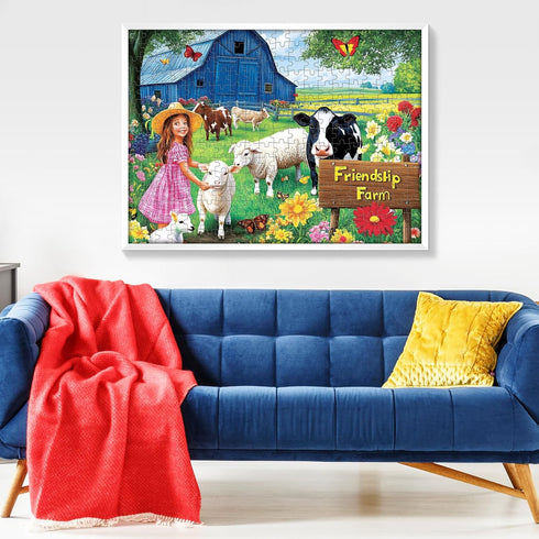 FaPtoo 2-Pack 300 300 Countryside 20.5 15 Pieces Puzzles for Adults, Friendship Farm Puzzles Pieces, Warmth Childhood