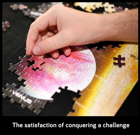 Solar System Space Puzzle for Adults, 1000 Piece Jigsaw Puzzle with Bonus Space Fact Poster (27.5 x 19.7 in)