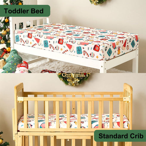 HomGoodz 52 28 Inches Christmas Crib Sheet for Baby Boys Girls x Gift Fitted Crib Sheets for Standard Crib and Toddler