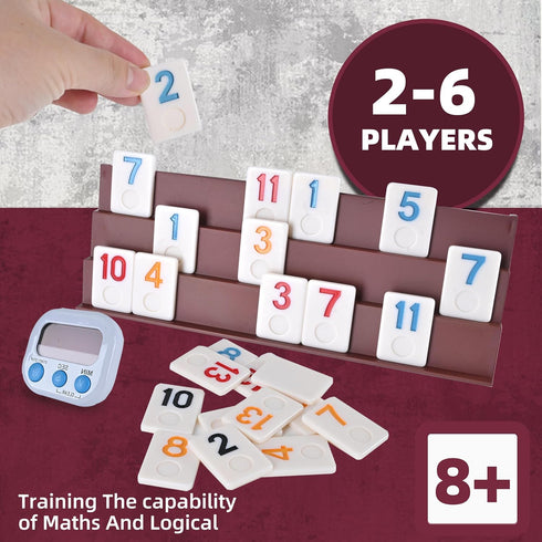 Rummy 6 Rummy Set |160 6 |1 (2-6 Smilejoy Cube Players Edition, Full Size Travel Game with Travel Portable Canvas