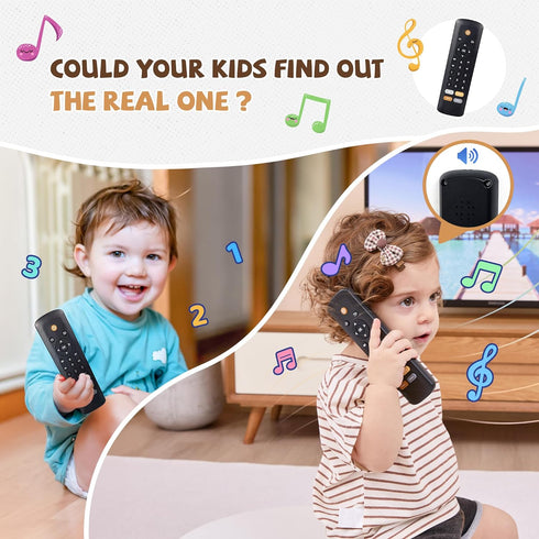 Baby TV Remote Toy - Early Learning Musical Toy with Realistic Play, Lights, and Sounds - Gift for 1-2 Year Old Boys