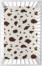 Sweet Jojo Designs Brown Cow Print Baby Boy Fitted Mini Crib Sheet for Western Collection