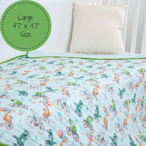 100% 6-Layer 47x47 LollyBanks Muslin Quilt, Cotton Lightweight Baby Blanket for Boys and Girls, Soft and Breathable