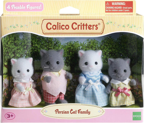 Set 4 3+ Calico Critters Persian Cat Family - of Collectible Doll Figures for Children Ages