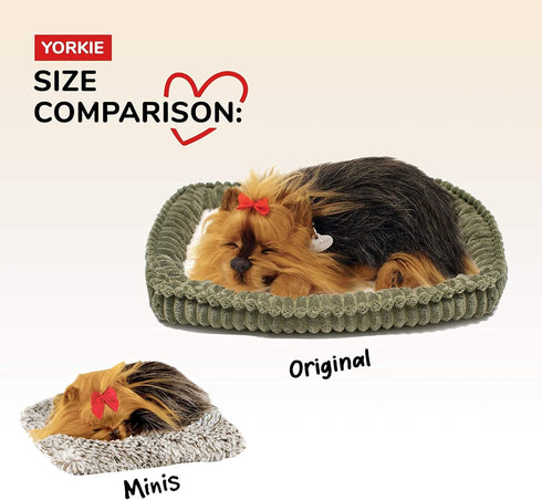 Realistic Minis Yorkie Interactive Plush Toy, Life-Like Electronic Pets with 100% Handcrafted Synthetic Fur