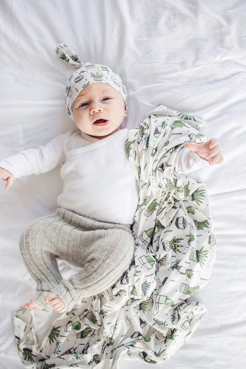 Large Premium Knit Baby Swaddle Blanket - Shiloh Design