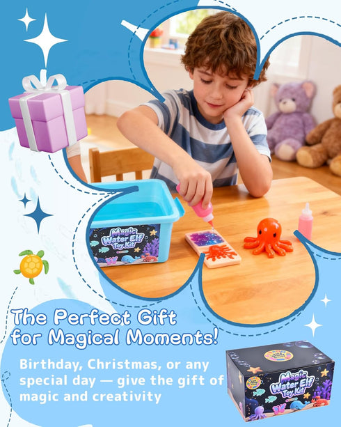 LiveThingYoung 20 24 3+, Magic Water Elf Toy Kit Gels & Molds Magic Gel Water Pets for Kids Fun Squishy Maker Sensory