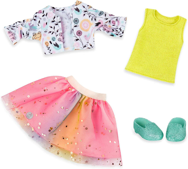 Glitter Girls 14-Inch Doll Clothes, Shimmer Glimmer Floral Fashion Outfit, for 3+ Years Old Girls
