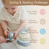 Moonkie 7-Piece 6 Dinosaur Baby Stacking Toys | Silicone Rings for Teething Relief | Educational Toy for Infants