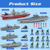 Playset, 12 3 3 3 4 5 6 Aircraft Carrier Toy Military Toys, Launch Battleship Toy with Pcs Green Army Men, Small Yets