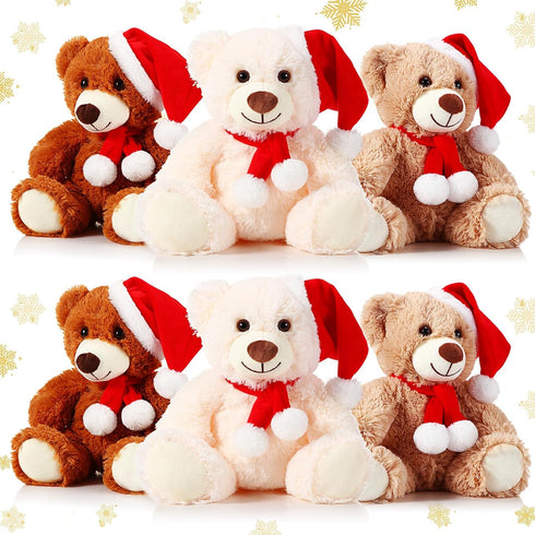 Aoriher 6 Pieces Bear Bulk Stuffed Animal, Baby Shower Plush Toys, Cute Bear Decorations for Sleeping and Playing