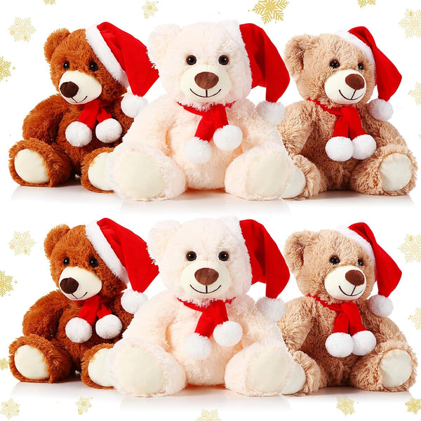 Aoriher 6 Pieces Bear Bulk Stuffed Animal, Baby Shower Plush Toys, Cute Bear Decorations for Sleeping and Playing