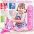 Set Set, deAO Kids Guitar and Microphone Play with Stand for Girls, Musical Guitar Play Adjustable Height Guitar Toys