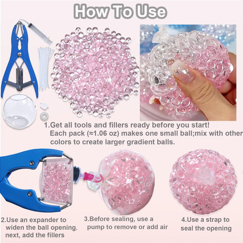 VIVIMAGIS Filler-15PCS (15PC, DIY Stress Ball Making Kit with Stress Ball Making Kit Stress Balls, Transparent Blank