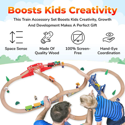 Set: Set On Track USA Bridge Accessory Train Suspension, Overpass and Arch Bridge Compatible with All Major Toy Trains
