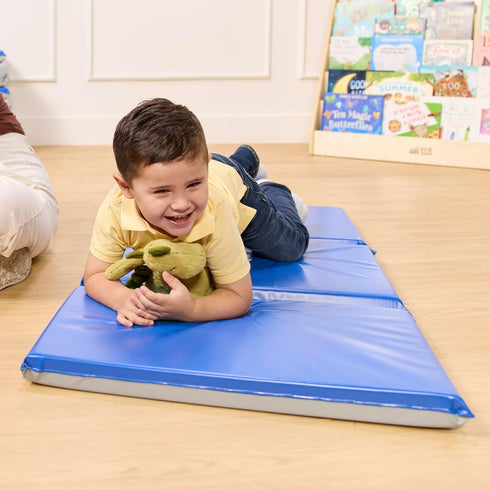 ECR4Kids-ELR-0883 3-Fold 2" Everyday Daycare Rest Mat, Folding Rest Mat, Sanitary Design, Low Maintenance, Certified