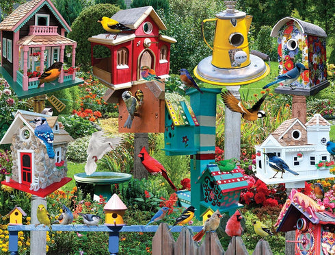 White Mountain Puzzles Birdhouse Village, 500 Piece Jigsaw Puzzle