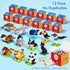 6-12, 12 Pack Packaged FUN LITTLE TOYS Party Favors for Kids Mini Animal Building Blocks, Individually Small Building
