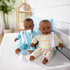 Melissa & Doug Mine to Love Twins Tyler & Taylor 15” Dark Skin-Tone Baby Dolls with Rompers, Caps, Pacifiers