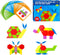 155 PCS Wooden Pattern Blocks Set, 24 Double-Sided Design Cards for Montessori Learning Toys