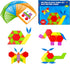 155 PCS Wooden Pattern Blocks Set, 24 Double-Sided Design Cards for Montessori Learning Toys
