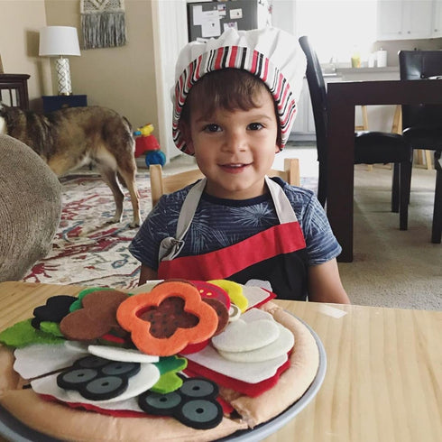 Set 42 Set 2+ Melissa & Doug Felt Food Mix And Match Pizza Play Food - Pieces Felt Pizza Play For Kids Kitchen, Pretend