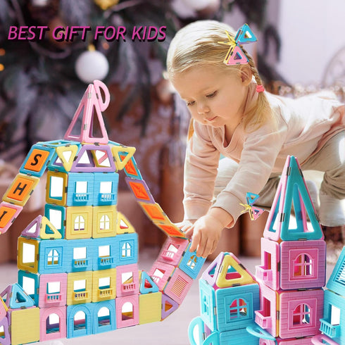 Set, 3 4 5 6 7 8+ 103pcs 3-5 MAGBLOCK Magnetic Building Blocks Upgraded Magnetic Tiles Toys for Year Old Girls, Magnet