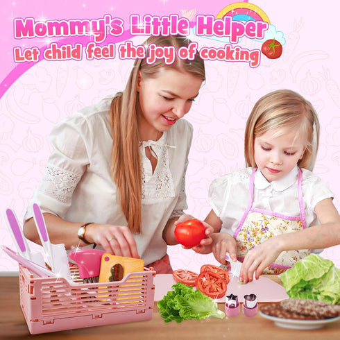 Windidi Set 3 4 5 6 7 8 9 10 Set, Kids Kitchen Knife for Real Cooking & Basket,Montessori Toys for Year Old Girls