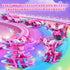 Hanroni 360Rotation 2.4GHz 3-12 Unicorn Transform RC Cars for Girls Toys with Rainbow Eyes & Underbody Lights, Fast