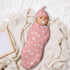 Cute Pink Strawberry Newborn Baby Swaddle Blanket with Beanie Hat, Gifts for Boys and Girls