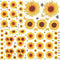 135 Pcs Sunflower Wall Sticker, Removable 3D Waterproof Decor for Kids, Mother's Day, Bathroom, Kitchen