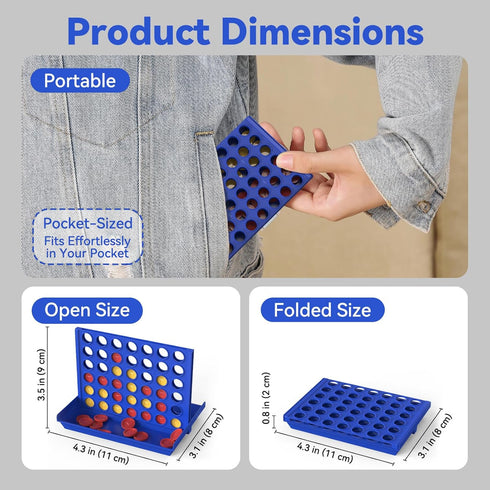 Pup Go 4 3+, (11x8x9cm) Travel Size in a Row Game for Kids Ages Christmas Stocking Stuffers Gifts for Boys Girls Teens