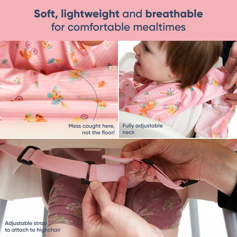 6-36 BIBaDO - Long Sleeve Baby Bibs - Babies & Toddlers Months - Coverall Baby Led Weaning Bib - Easy Wipe, Soft