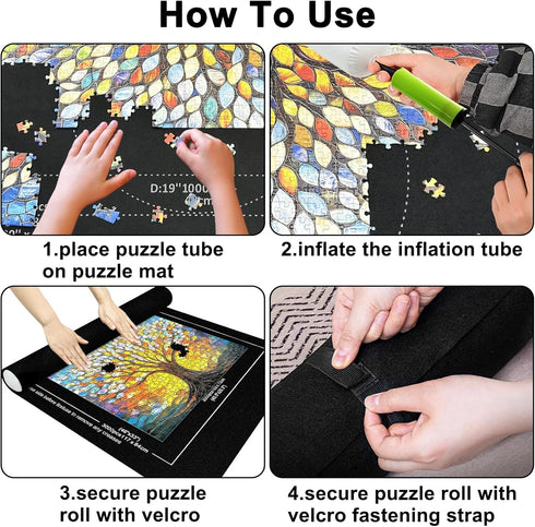Napzy 3000pcs 8PCS Puzzle Mat-Jigsaw Puzzles Matt Roll Up to Roll-up Puzzled Board Puzzling Organizers and Storage