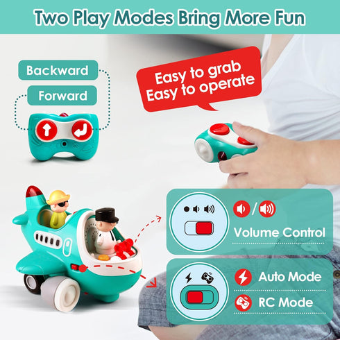 2-3, 18 24 2 3 4 iPlay, iLearn Baby Airplane Toys, Cool Remote Control Plane Toy for Toddlers Infant Musical RC