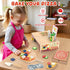 3+, Playset 3 4 5 6 Wooden Pizza Toy - Montessori Pretend Play Food for Ages Educational Learning Toy Wooden with Bake