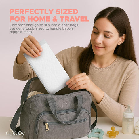 ABABY REFRESH (50 Pack) Disposable Changing Pads for Baby Super Soft and Ultra Absorbent Baby Changing Pad - Leak Proof