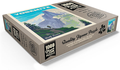 MyPuzzle Yosemite National Park: Half Dome Vista, Vintage Poster - Premium 1000 Piece Jigsaw Puzzle for Adults